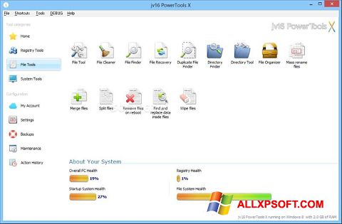 Posnetek zaslona jv16 PowerTools Windows XP