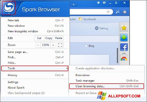 Posnetek zaslona Spark Windows XP