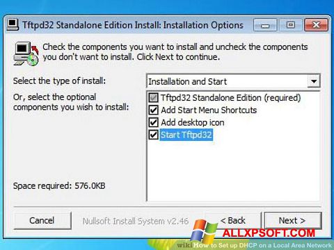 Posnetek zaslona Tftpd32 Windows XP