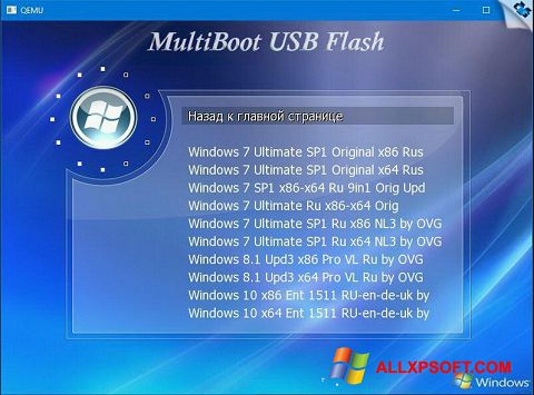 Posnetek zaslona MultiBoot USB Windows XP