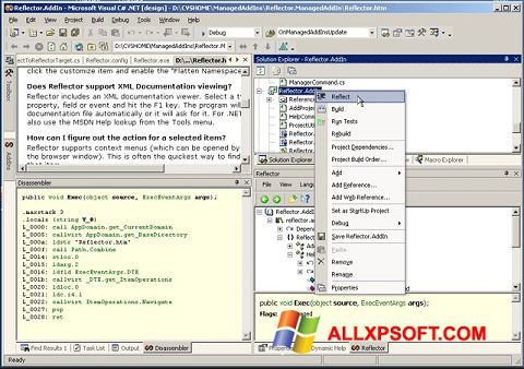 Posnetek zaslona Reflector Windows XP