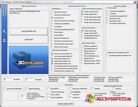 Posnetek zaslona 3D-Analyze Windows XP