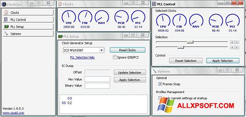 Posnetek zaslona ClockGen Windows XP