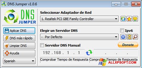 Posnetek zaslona DNS Jumper Windows XP
