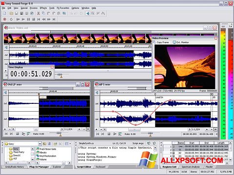Posnetek zaslona Sound Forge Windows XP