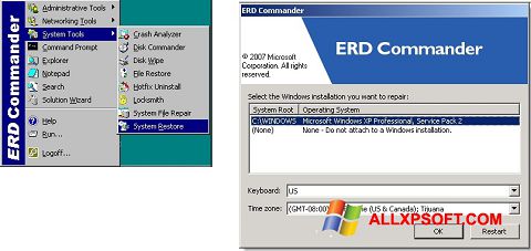 Posnetek zaslona ERD Commander Windows XP