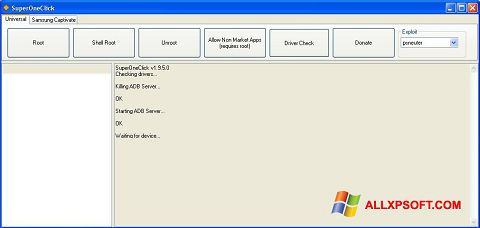 Posnetek zaslona SuperOneClick Windows XP