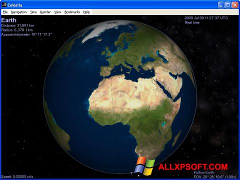 Posnetek zaslona Celestia Windows XP