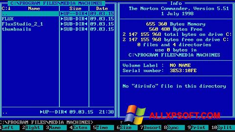 Posnetek zaslona Norton Commander Windows XP