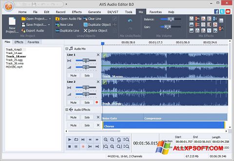 Posnetek zaslona AVS Audio Editor Windows XP