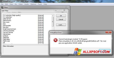 Posnetek zaslona VirtualDub Windows XP