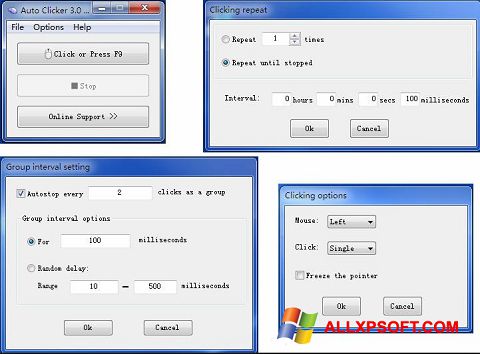 Posnetek zaslona GS Auto Clicker Windows XP