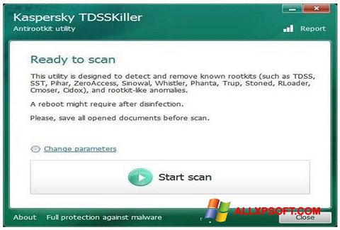 Posnetek zaslona Kaspersky TDSSKiller Windows XP