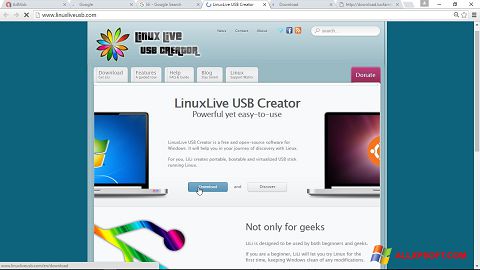 Posnetek zaslona LinuxLive USB Creator Windows XP
