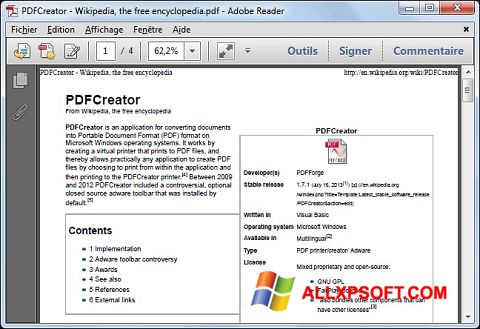 Posnetek zaslona PDFCreator Windows XP