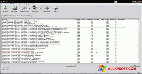 Posnetek zaslona MP3Gain Windows XP