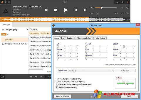 Posnetek zaslona AIMP Windows XP