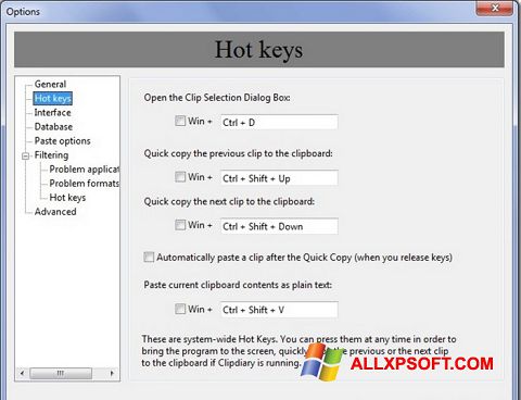 Posnetek zaslona Clipdiary Windows XP
