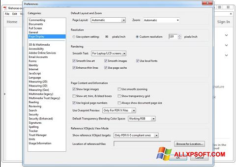Posnetek zaslona Adobe Acrobat Reader DC Windows XP