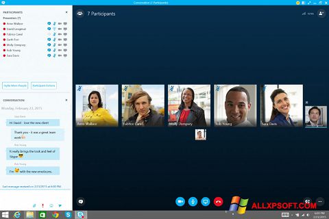 Posnetek zaslona Skype for Business Windows XP