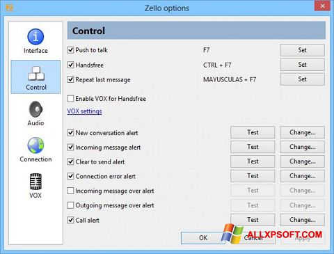Posnetek zaslona Zello Windows XP