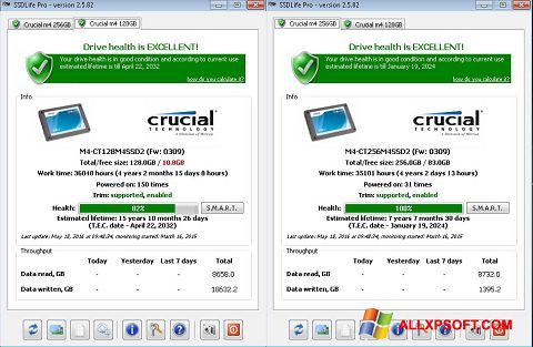 Posnetek zaslona SSDLife Windows XP