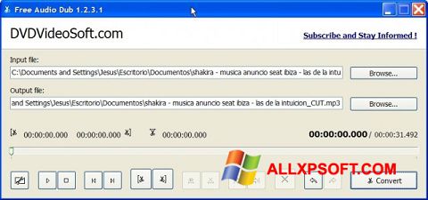 Posnetek zaslona Free Audio Dub Windows XP