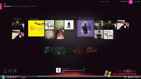 Posnetek zaslona Zune Windows XP