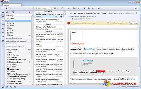 Posnetek zaslona Opera Mail Windows XP