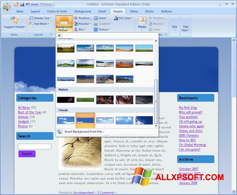 Posnetek zaslona Artisteer Windows XP