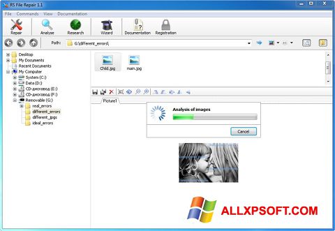 Posnetek zaslona RS File Recovery Windows XP