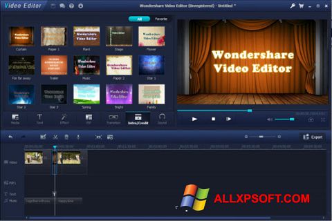 Posnetek zaslona Wondershare Video Editor Windows XP