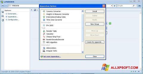 Posnetek zaslona Lingoes Windows XP