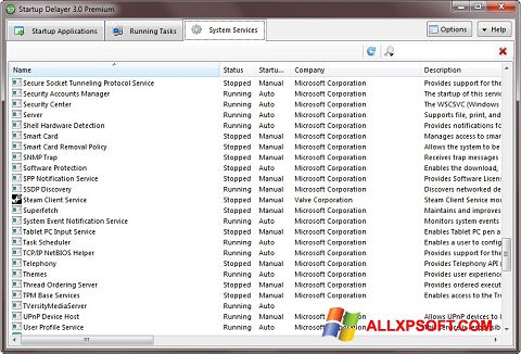 Posnetek zaslona Startup Delayer Windows XP