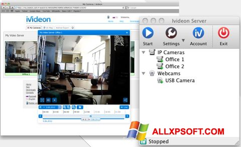 Posnetek zaslona Ivideon Server Windows XP