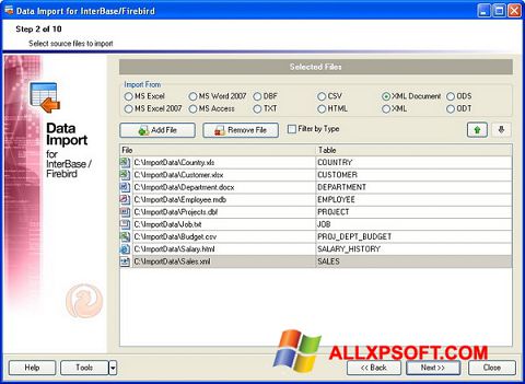 Posnetek zaslona Firebird Windows XP