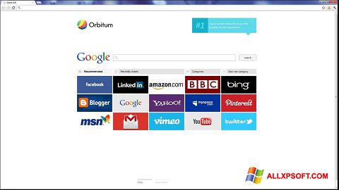Posnetek zaslona Orbitum Windows XP