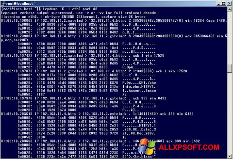 Posnetek zaslona TCPDUMP Windows XP