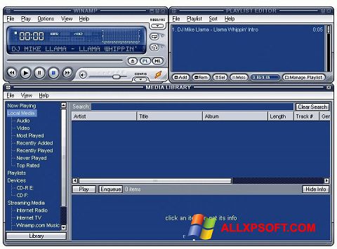 Posnetek zaslona Winamp Lite Windows XP