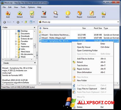 Posnetek zaslona HaoZip Windows XP