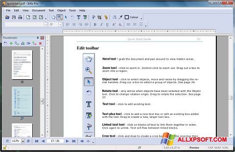 Posnetek zaslona Infix PDF Editor Windows XP