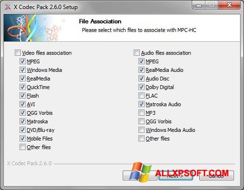Posnetek zaslona X Codec Pack Windows XP