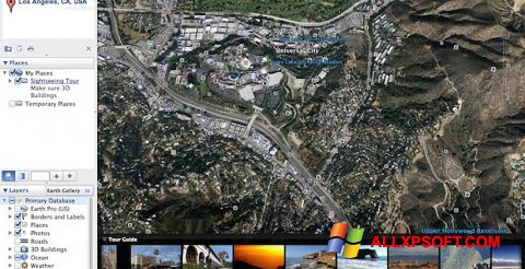 Posnetek zaslona Google Earth Pro Windows XP
