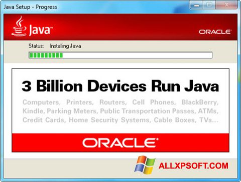 Posnetek zaslona Java Runtime Environment Windows XP