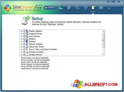 Posnetek zaslona SlimDrivers Windows XP