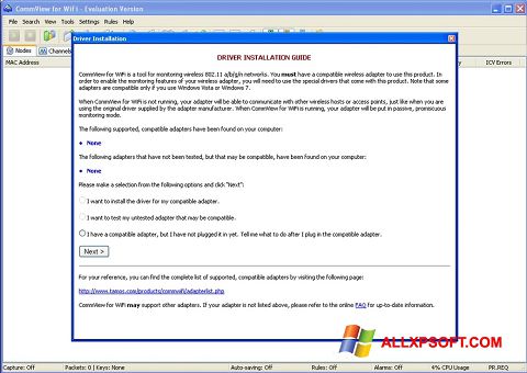 Posnetek zaslona CommView for WiFi Windows XP