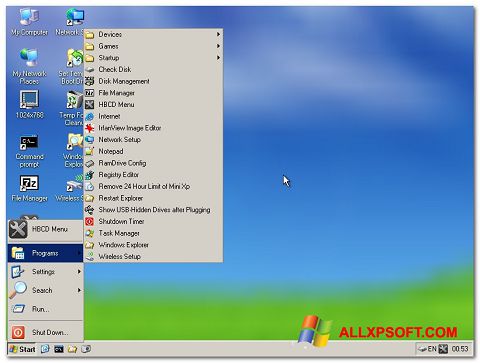 Posnetek zaslona Hirens Boot CD Windows XP