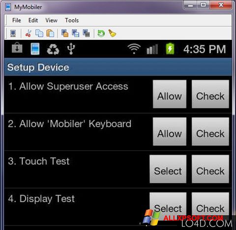 Posnetek zaslona MyMobiler Windows XP