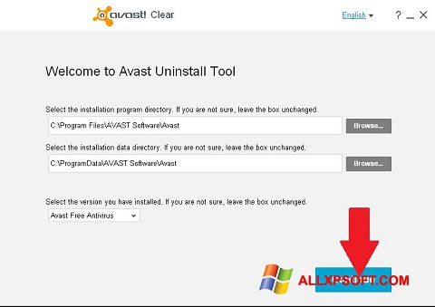 Posnetek zaslona Avast Uninstall Utility Windows XP