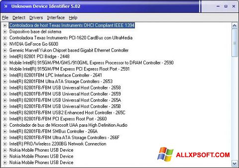 Posnetek zaslona Unknown Device Identifier Windows XP